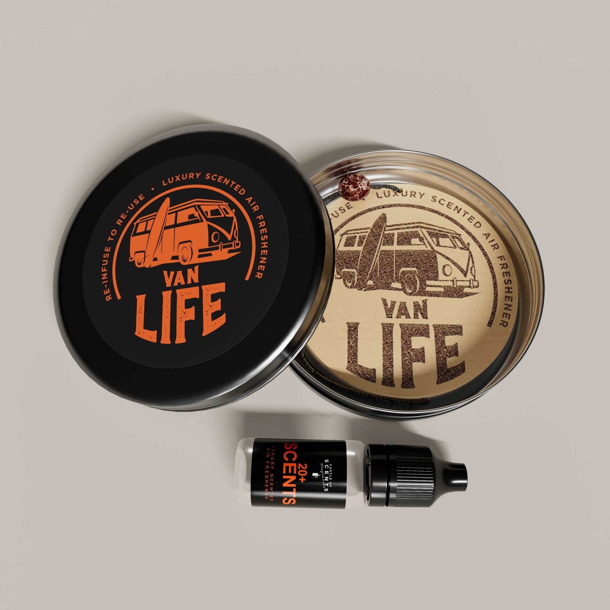 Reusable Car Air Freshener - 'Van Life' Design - Castle of Scent Car Air Freshener, Reusable Air Fresheners for Cars